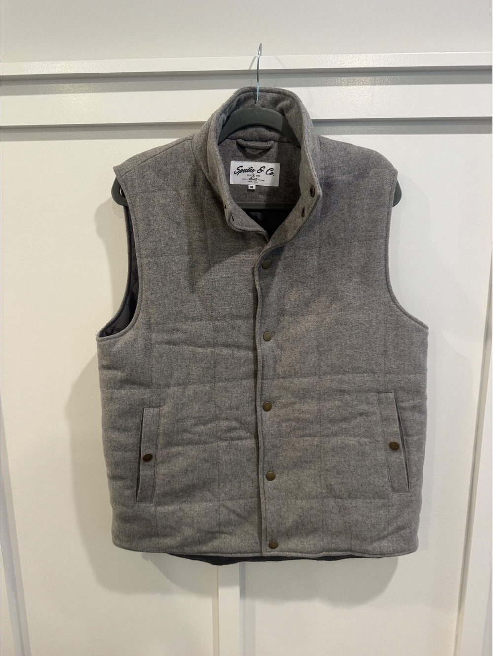 Spectre & Co. Gray Quilted Wool Vest Men's Size M